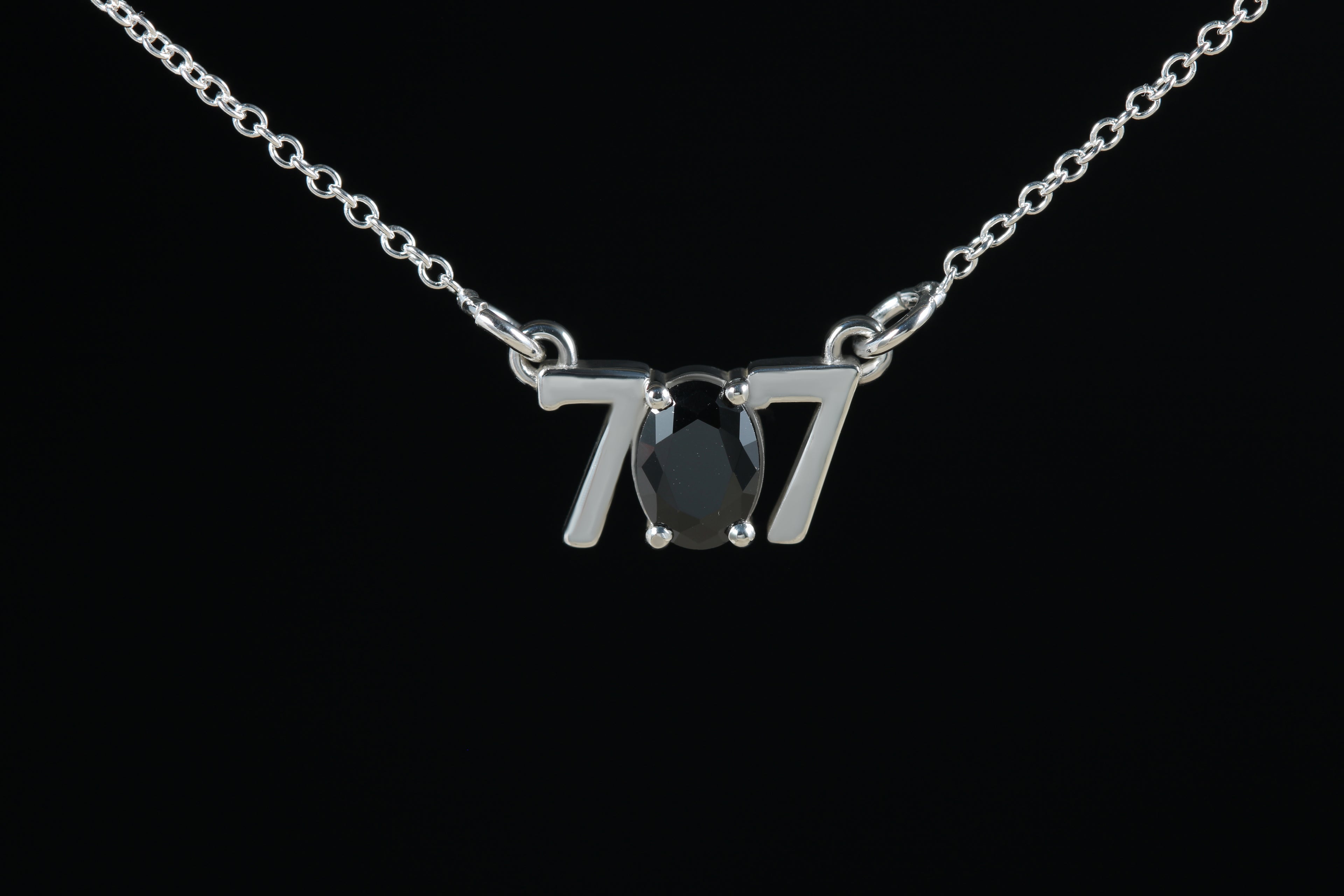 Black 707 necklace in sterling silver