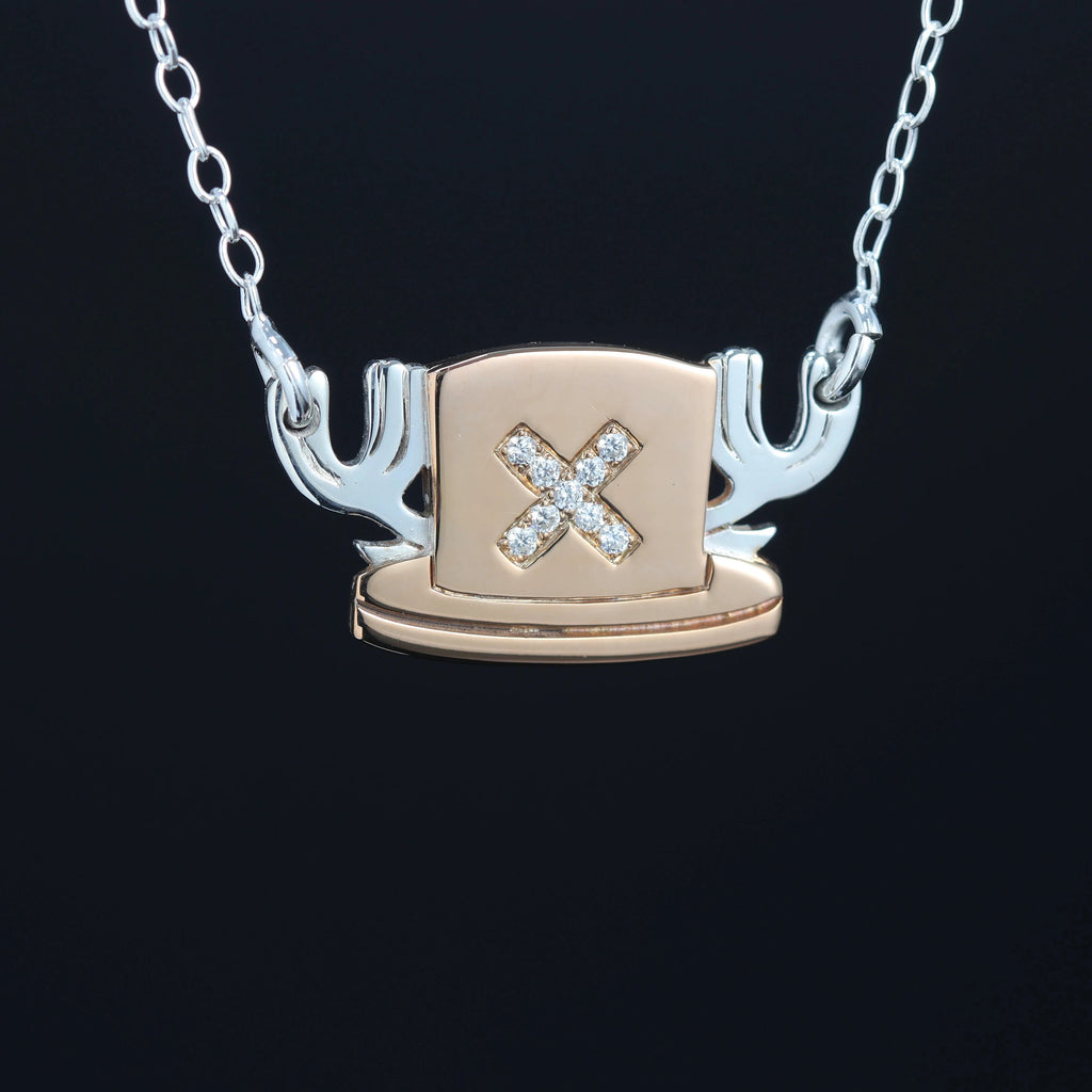 Hat necklace worn – sterling silver pendant