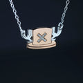 Sterling silver hat necklace with rose gold plating