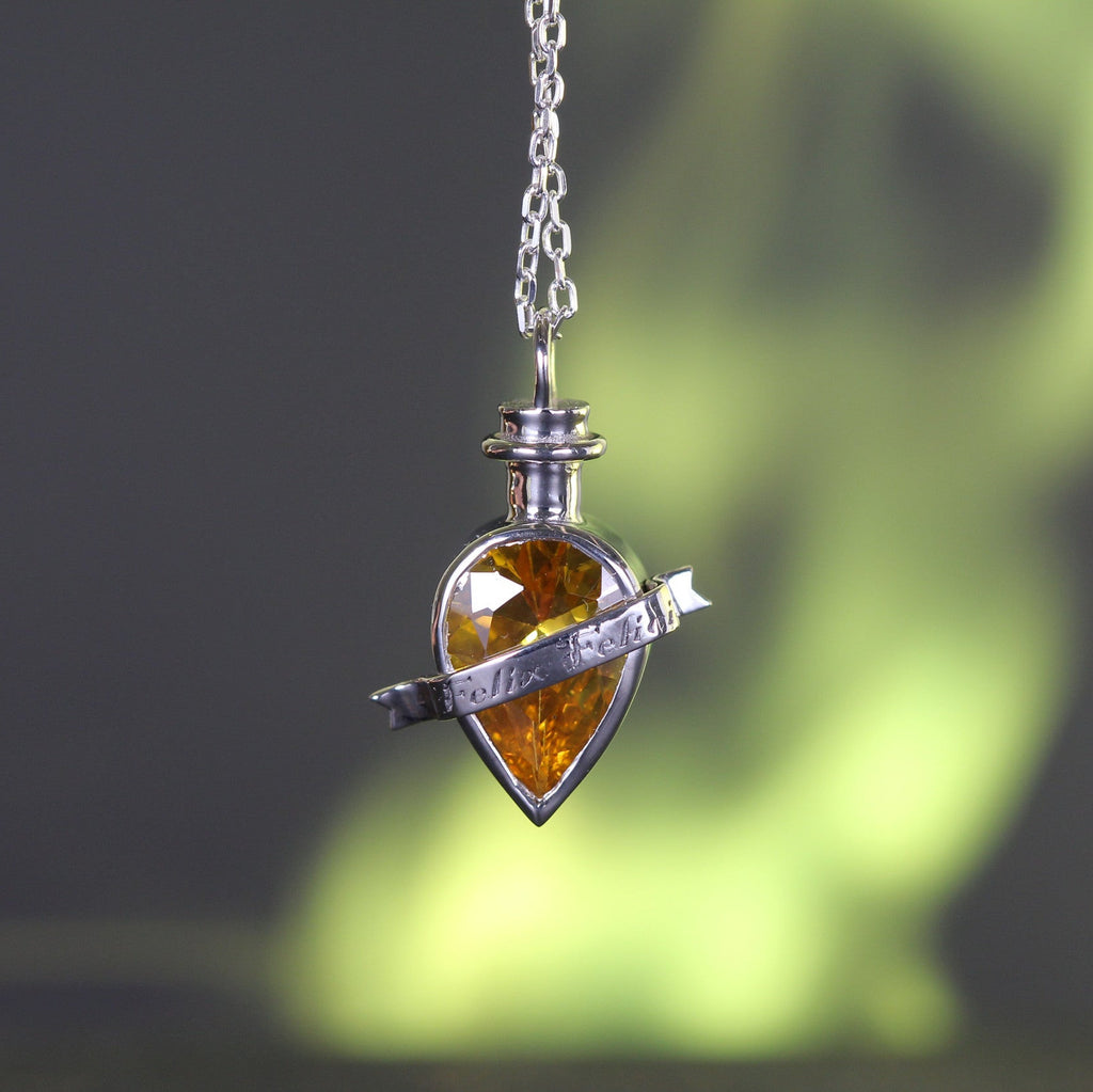 Full view of fortune elixir necklace in sterling silver