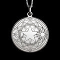 Sterling silver magical circle necklace with engraved symbols