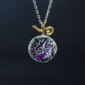 Sterling silver purple fruit necklace with cubic zirconia