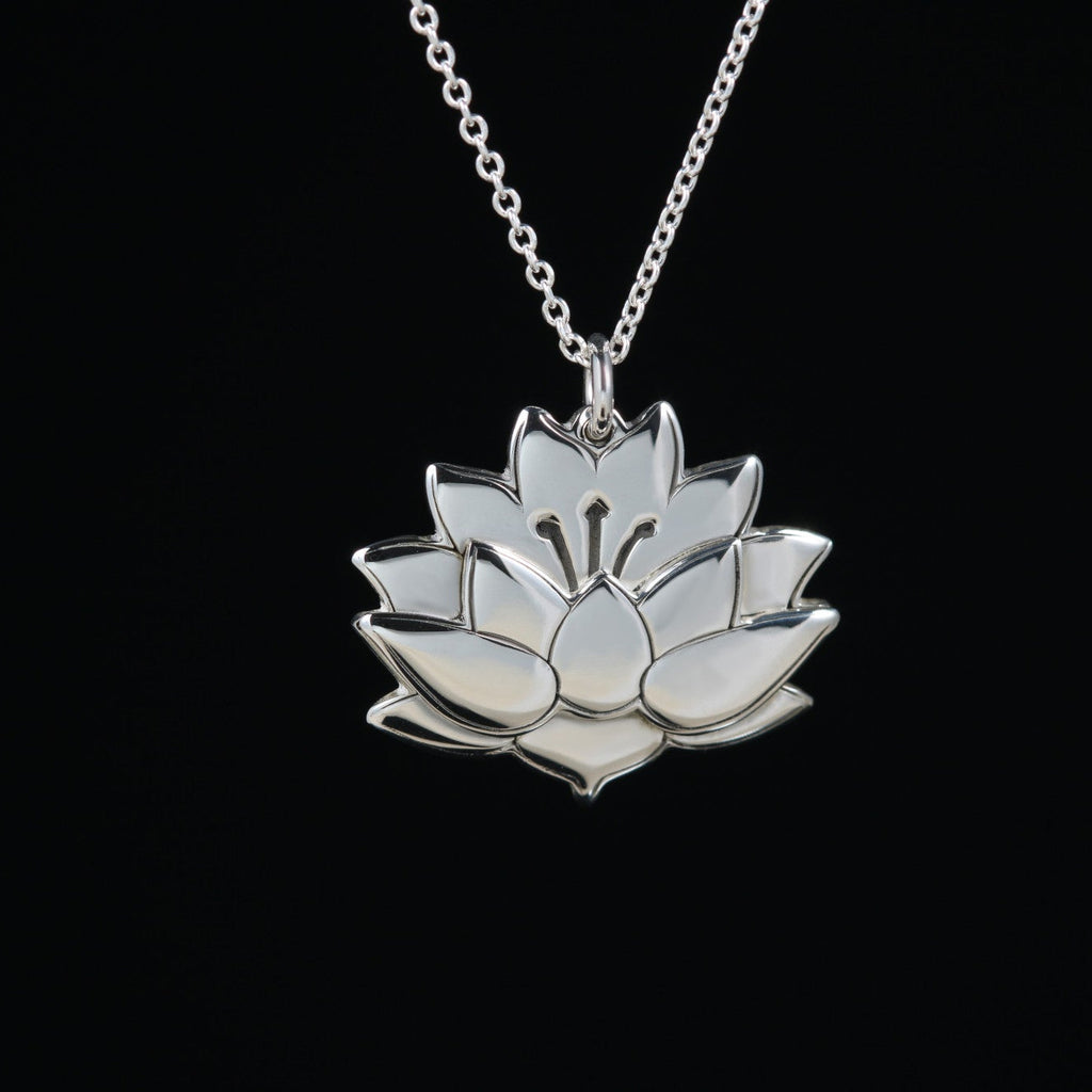 Sterling silver lotus flower necklace – Ren Necklace