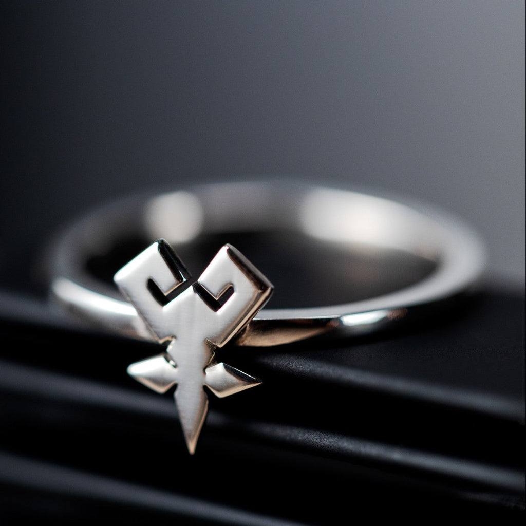 Shihan ring in sterling silver with mastery symbol design