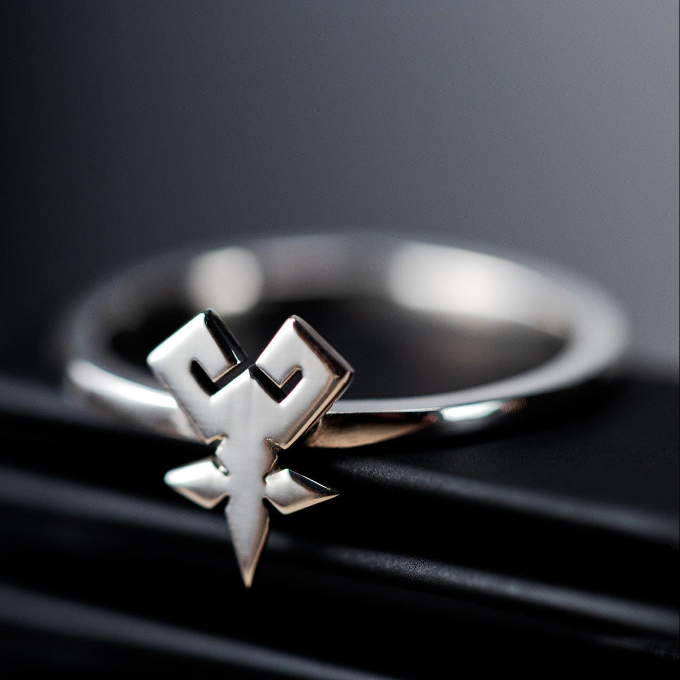 Shihan ring in sterling silver with mastery symbol design