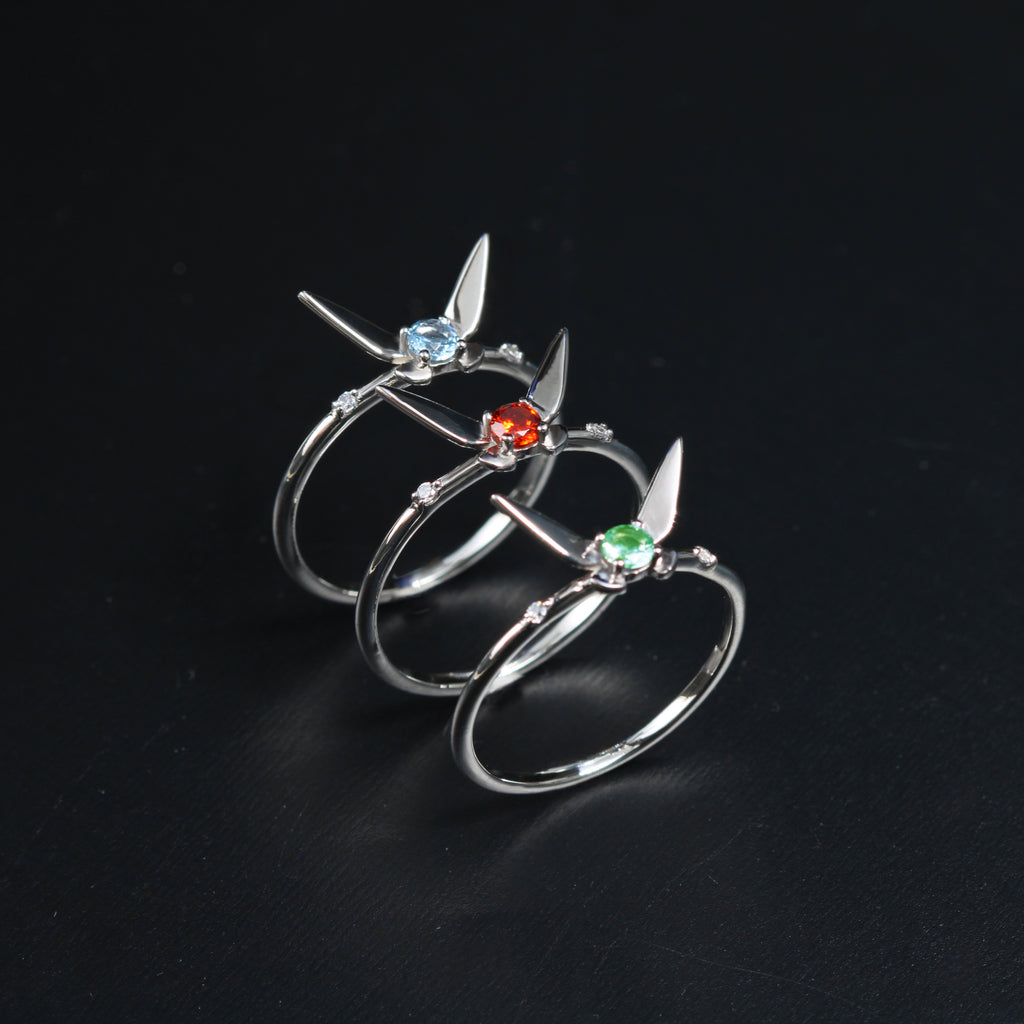 Yōsei ring in sterling silver with zirconia stones