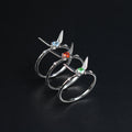 Yōsei ring in sterling silver with zirconia stones